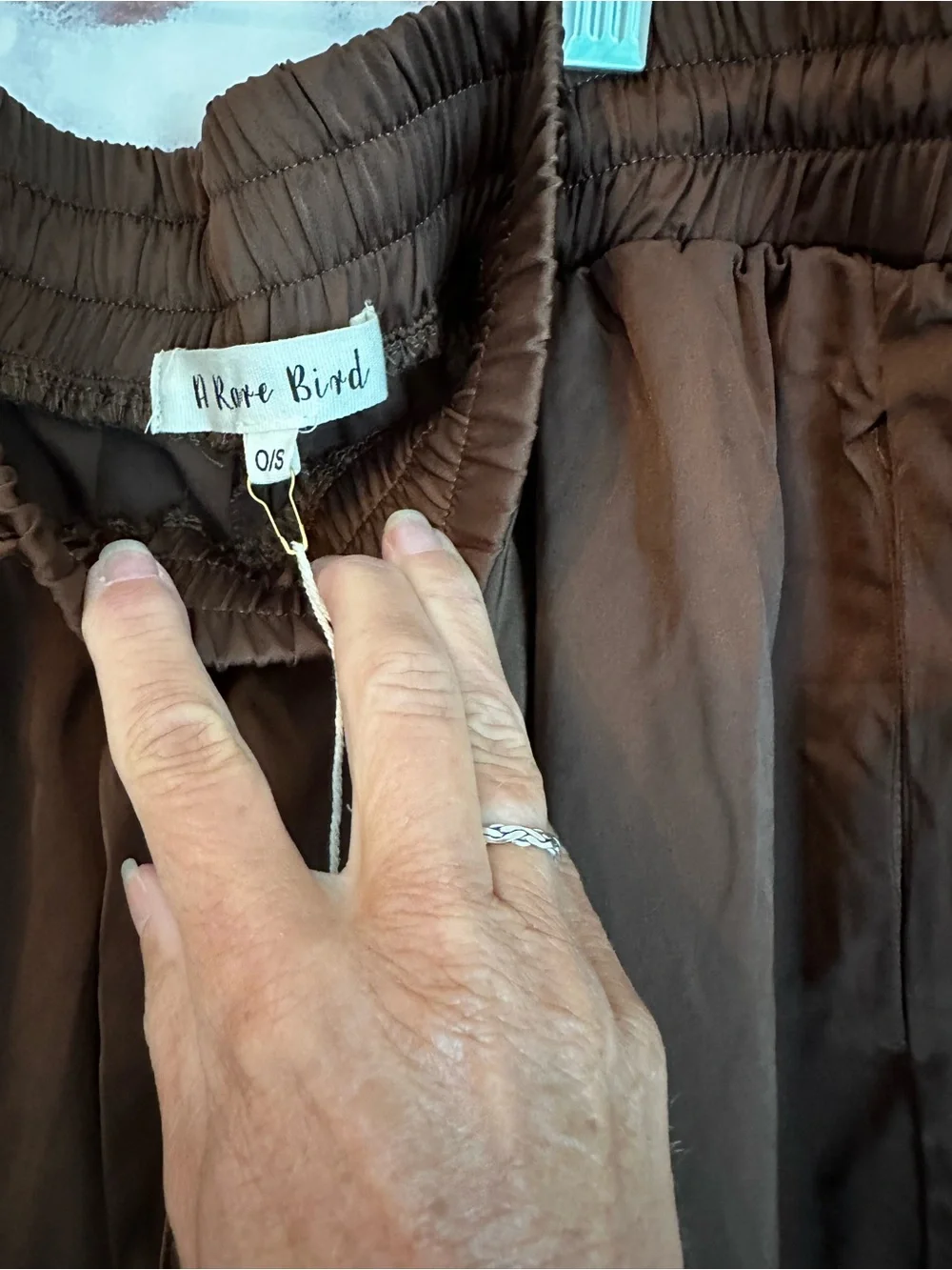 A Rare Bird Boho Ruffle Wide-Leg Pants in Brown — Women's - Picture 5 of 9